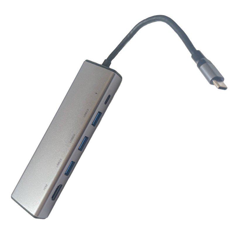 Hub USB C con Ingresso 3 porte USB 1 USB C e 1 HDMI con cavo 15 cm VH840227