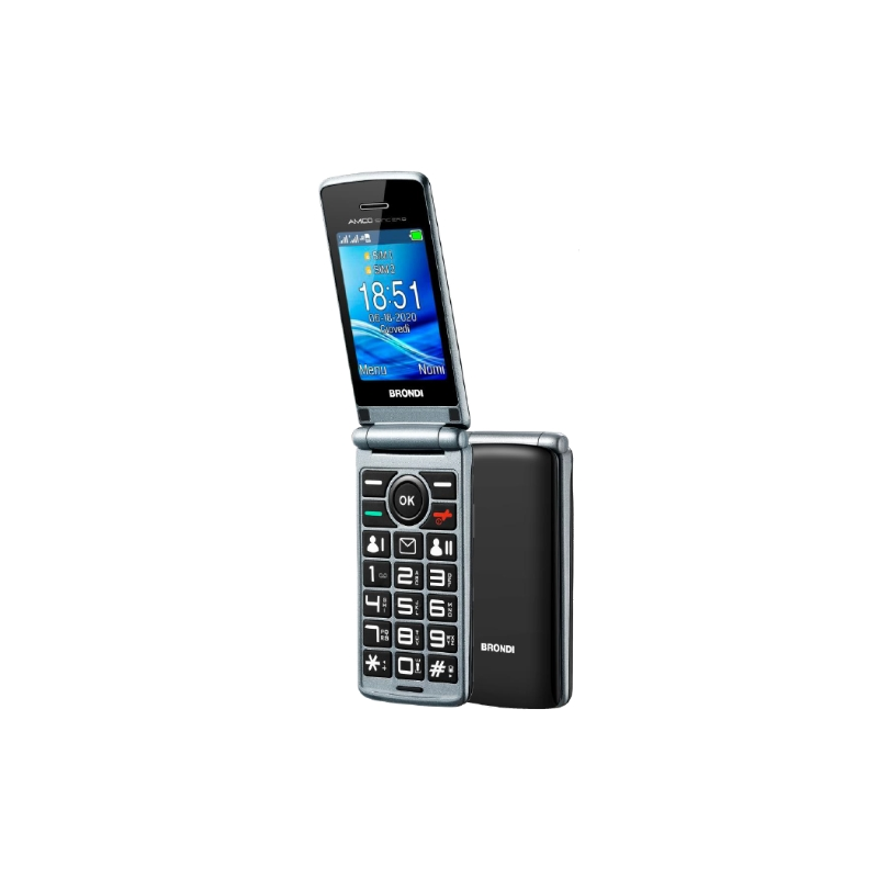 ⭐CELLULARE BRONDI AMICO SINCERO 2.4" DUAL SIM BLACK SENIOR PHONE