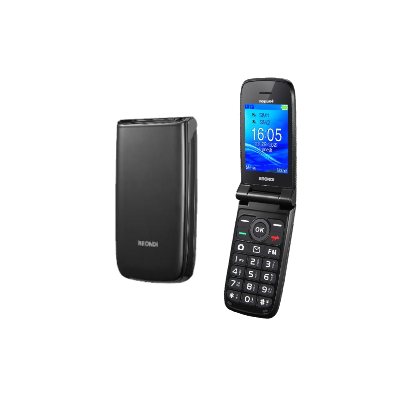 ⭐CELLULARE BRONDI MAGNUM 4 2.8" DUAL SIM BLACK SENIOR PHONE
