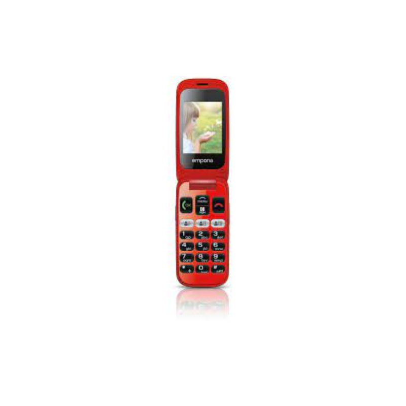 ⭐CELLULARE EMPORIA ONE 2.4" 2G BLACK RED SENIOR PHONE