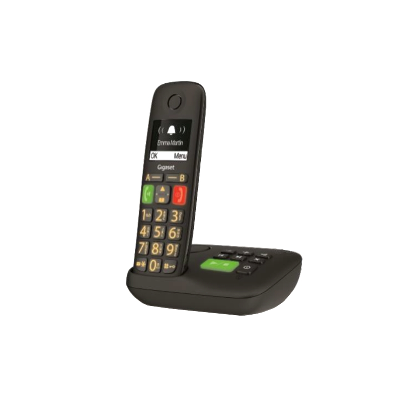 ⭐CORDLESS GIGASET E290A TELEFONO TASTI GRANDI SEGRETERIA VIVAVOCE BLACK