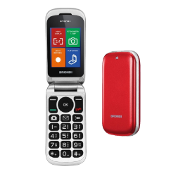 ⭐CELLULARE BRONDI STONE+ 2.4" DUAL SIM RED ITALIA SENIOR PHONE