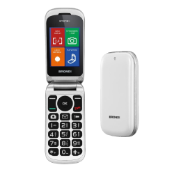 ⭐CELLULARE BRONDI STONE+ 2.4" DUAL SIM WHITE ITALIA SENIOR PHONE