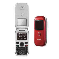 ⭐CELLULARE BRONDI WINDOW+ RED 1.77" DUAL SIM SENIOR PHONE