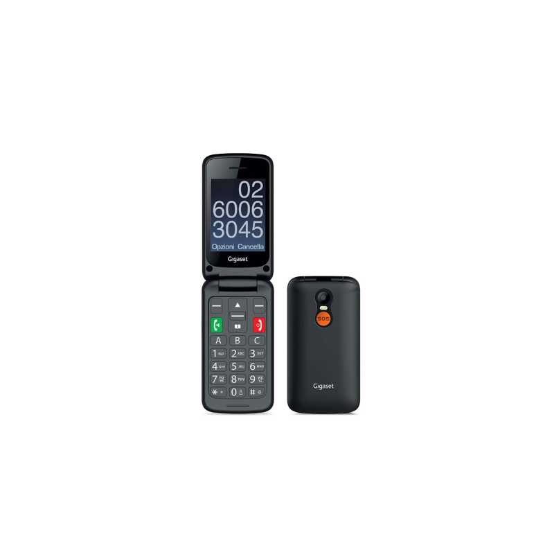 ⭐CELLULARE GIGASET GL590 FOLD 2,8’’ BLACK DUAL SENIOR PHONE