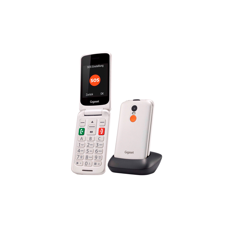 ⭐CELLULARE GIGASET GL590 FLIP 2,8’’ WHITE PEARL DUAL SIM SENIOR PHONE