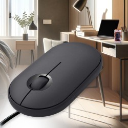 Mouse Ottico USB 2.0 Leggera e Slim da Lavoro Ufficio Viaggio Uso Pers VH802964