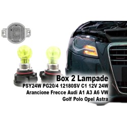Box 2 Lampade PSY24W PG20/4 12180SV C1 12V 24W Arancione Frecce Audi A1 LA1209d