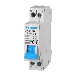 ETTROIT Interruttore Magnetotermico Automatico 1P+N 6A 4500A 220V Salv JX150640