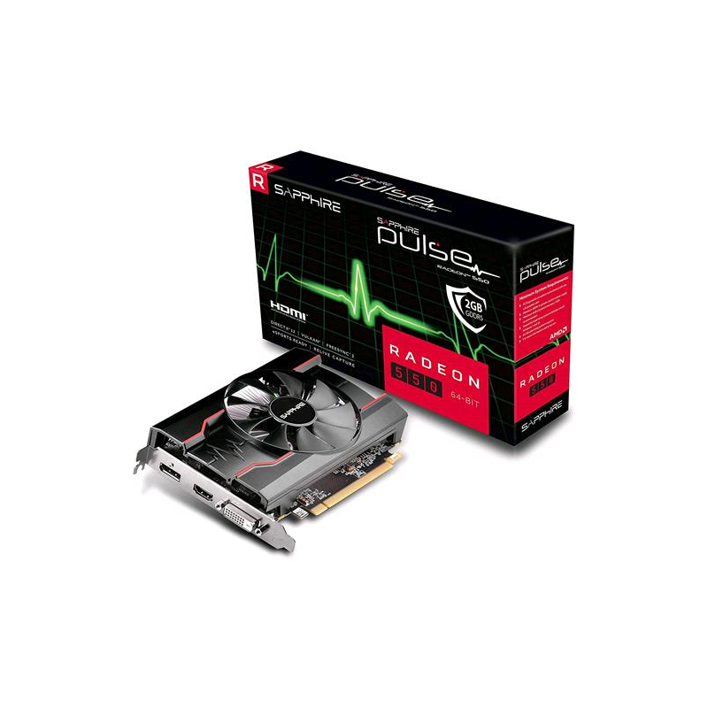 ⭐SAPPHIRE PULSE SCHEDA GRAFICA AMD RADEON RX 550 2GB GDDR5 INTERFACCIA PCI EXP