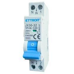 ETTROIT Interruttore Magnetotermico Automatico 1P+N 20A 6000A 220V Sal JX152060