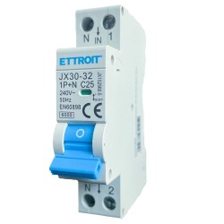 ETTROIT Interruttore Magnetotermico Automatico 1P+N 25A 6000A 220V Sal JX152560