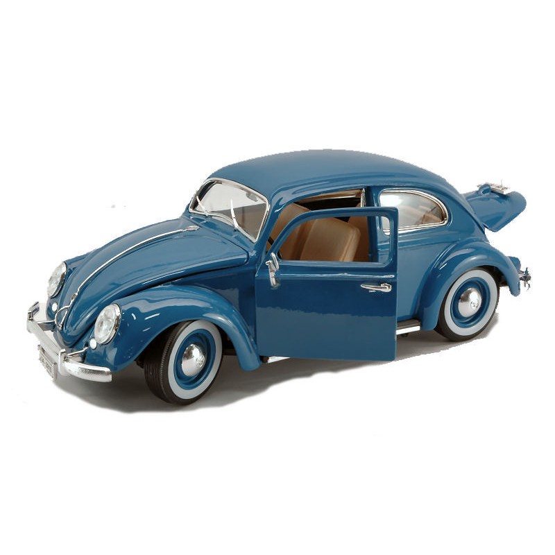 BURAGO VW KAFER BEETLE 1955 BLUE 1:18 MODELLINO AUTO STRADALI BURAGO SCALA 1:18