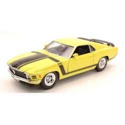 WELLY FORD MUSTANG BOSS 1970 YELLOW 1:24 MODELLINO AUTO STRADALI WELLY SCALA 1:2