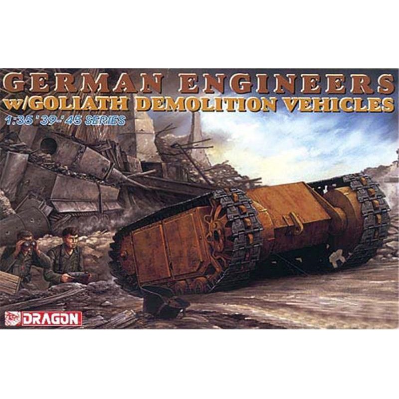 DRAGON GERMAN ENGINEERS W/GOLIATH DEMOLITION VEHICLES KIT 1:35 MODELLINO KIT MEZ