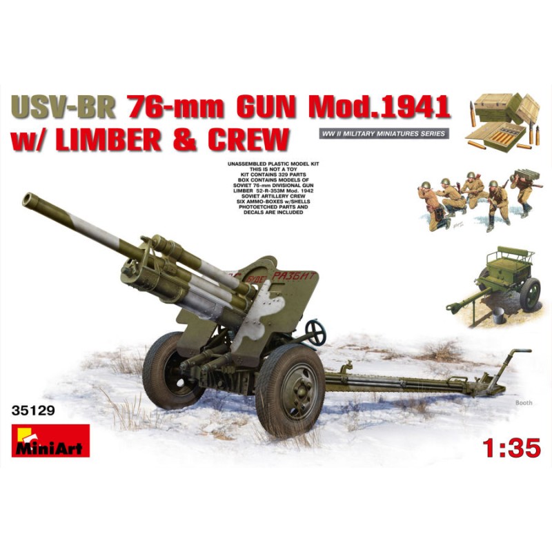 MINIART USV-BR 76mm GUN MOD.1941 KIT 1:35 MODELLINO KIT MEZZI MILITARI MINIART S