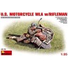 MINIART U.S. MOTORCYCLE WLA W/RIFLEMAN KIT 1:35 MODELLINO KIT MEZZI MILITARI MIN
