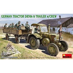 MINIART GERMAN TRACTOR D8506 WITH TRAILER & CREW KIT 1:35 MODELLINO KIT MEZZI MI