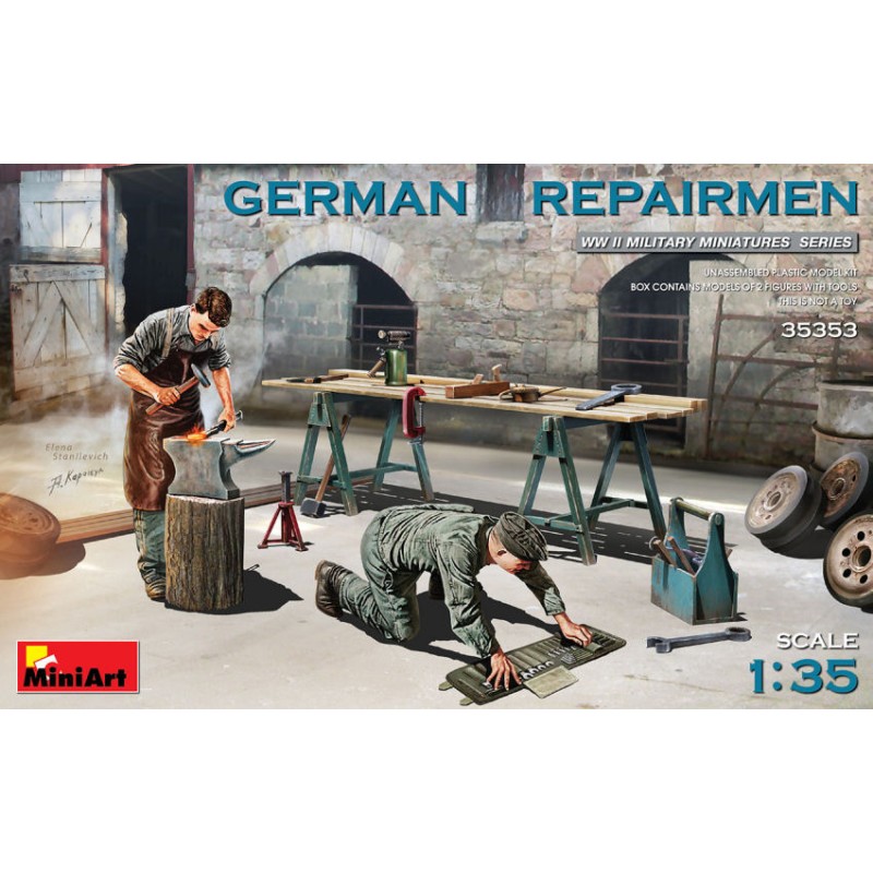 MINIART GERMAN REPAIRMEN KIT 1:35 MODELLINO KIT FIGURE MILITARI MINIART SCALA 1: