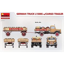 MINIART GERMAN TRUCK L1500S W/CARGO TRAILER KIT 1:35 MODELLINO KIT MEZZI MILITAR