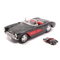 WELLY CHEVROLET CORVETTE 1957 BLACK/RED 1:24 MODELLINO AUTO STRADALI WELLY SCALA