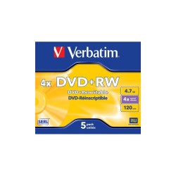 VERBATIM DVD+RW 4 7GB 4X CONFEZIONE DA 5 S