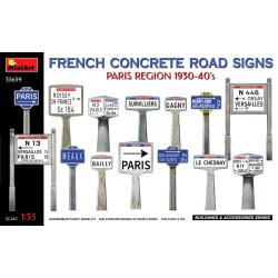 MINIART FRENCH CONCRETE ROAD SIGNS 1930-40s PARIS REGION KIT 1:35 MODELLINO KIT