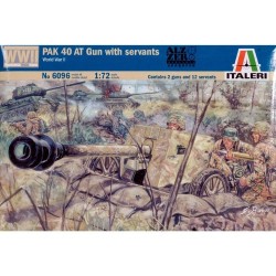 ITALERI GERMAN PAK 40 GUN W/SERVANT KIT 1:72 MODELLINO KIT FIGURE MILITARI ITALE
