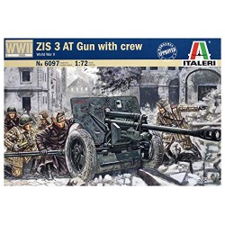 ITALERI RUSSIAN ZIS 3 AT GUN WITH SERV.1:72 MODELLINO KIT FIGURE MILITARI ITALER