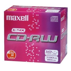MAXELL CD-RW 80MIN.4X JEWEL CASE CONFEZIONE DA 10