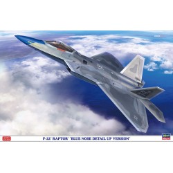 HASEGAWA F-22 RAPTOR BLUE NOSE DETAIL UP VERSION KIT 1:48 MODELLINO KIT AEREI HA