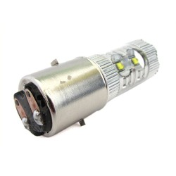 Lampada Led H6 B35 BA20D Biluce 50W 12V 10 Smd Cree 5W Per Moto Scooter MA6355