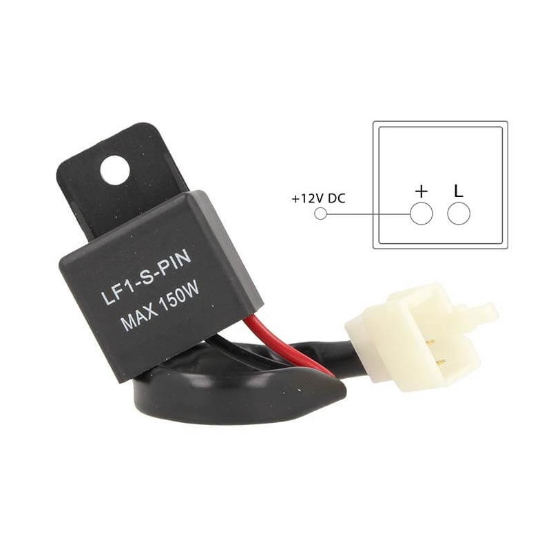 Flasher Led Lampeggiatore Rele Relay 2 Pin Con Cavo FLL050 12V Per Frecc CL1220