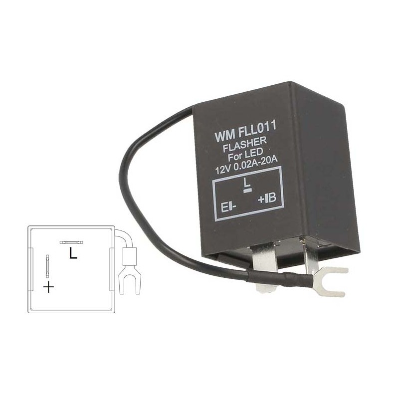 Flasher Led Lampeggiatore Rele Relay 3 Pin Negativo Con Filo FLL011 12V CL1222