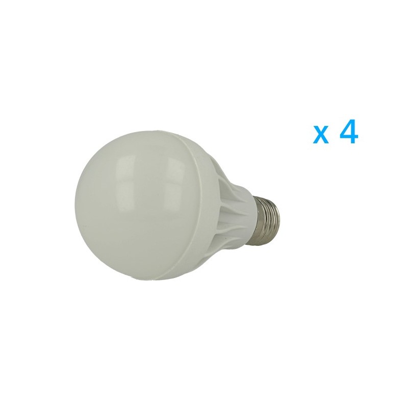 4 PZ Lampade Led E27 Bulbo 9W＝80W Bianco Caldo Diametro 72mm Altezza 122 AA8300