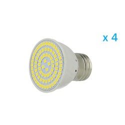 4 PZ Lampade Led E27 Spot 4W＝40W Bianco Caldo Diametro 50mm Con 80 smd 2 AA8100