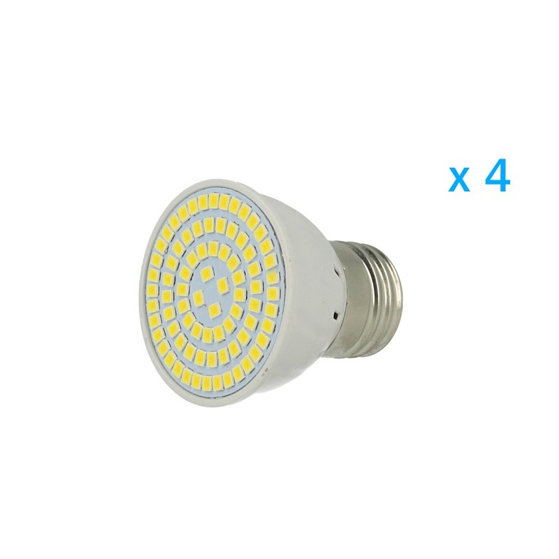 4 PZ Lampade Led E27 Spot 4W＝40W Bianco Caldo Diametro 50mm Con 80 smd 2 AA8100