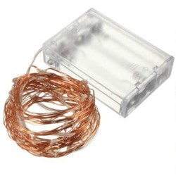 Stringa Led Giallo Arancione Filo Rame Copper Wire String 10 Metri 100 L AA2000