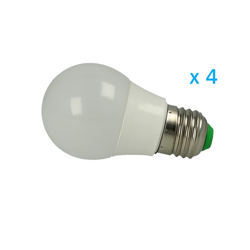 4 PZ Lampade Led E27 Bulbo 3W＝30W Bianco Caldo Diametro 50mm Altezza 94m AA3800