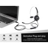 Cuffia Monoaurale Con USB Microfono Auricolare Professionale Per PC Note VH500S