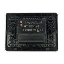 SANDASDON Segnapasso Led Nero 220V 1,6W Freddo 6500K Per Cassette 5 SD60033-3NF