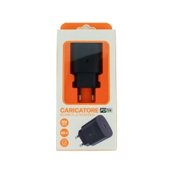 Caricatore USB C 25W Nero Caricabatterie PD Ricarica Ultra Rapida 5V 3A AC80918