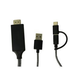 Adattatore Da USB Type C e Micro USB A HDMI HDTV Cavo 2 Metri Per Smar VH870080