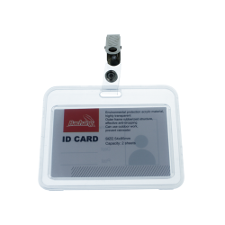 12 Pezzi Porta Badge In PVC Rigida Con Clip Interno 85X54mm AU700022