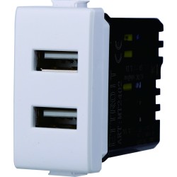 ETTROIT Modulo Presa Caricatore USB 5V 2,1A 2 Porte USB-A Bianco Compati MT2402