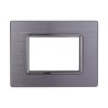 ETTROIT Placca In Alluminio Serie Space 3P Colore Silver Lucido Compat BLN86317
