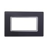 ETTROIT Placca In Vetro Serie Space 4P Colore Acciaio Scuro Compatibil BLN84410