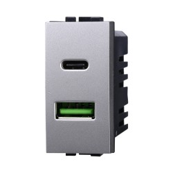ETTROIT Modulo Presa Caricatore USB 2 Porte 3,1A USB-A + USB Type C Col BLG3002