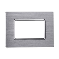 ETTROIT Placca In Alluminio Serie Solar 3P Colore Silver Lucido Compati MT86317