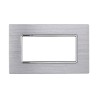 ETTROIT Placca In Alluminio Serie Solar 4P Colore Silver Lucido Compati MT86417